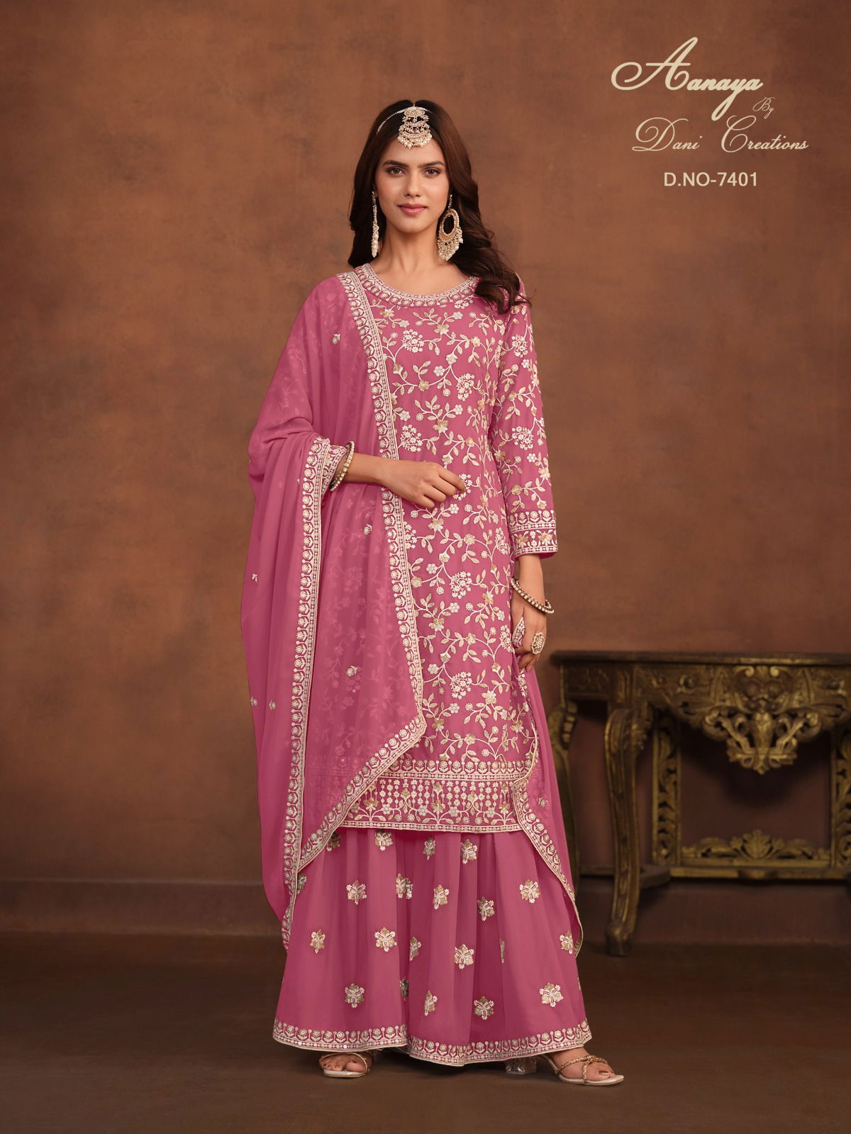 Aanaya Vol 174 By Dani Fashion 7401 To 7404 Series Designer Georgette Suits Wholesalers In Delhi